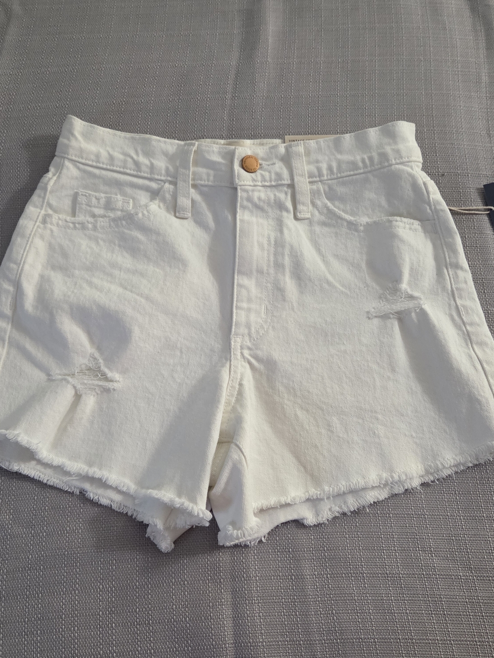 Universal Thread White Denim Frayed Hem High-Rise Shorts